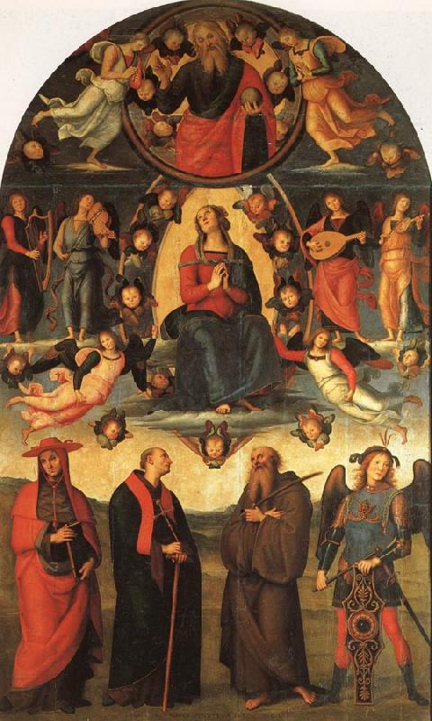 PERUGINO, Pietro The Assumption of the Virgin with Saints oil painting image